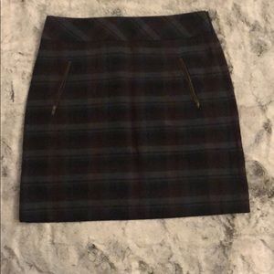 Loft mini skirt with zippered front pockets